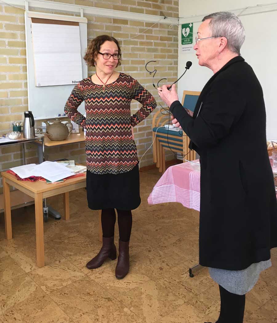 Anna Smedberg Bondesson och Valborg Lindgärde, ansvarig för Västerkyrkans kvinnofrukostar.
